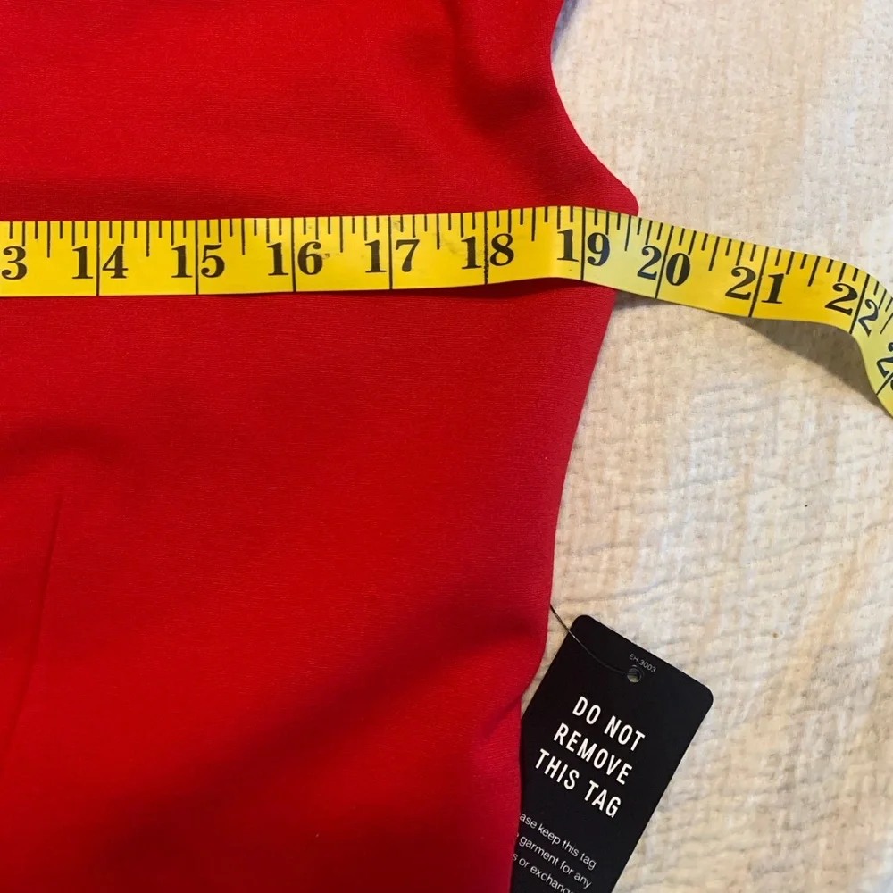 Express Fitted Ponte Sweetheart Neckline Off The Shoulder Red Bodysuit. SKU 139 - Picture 11 of 11